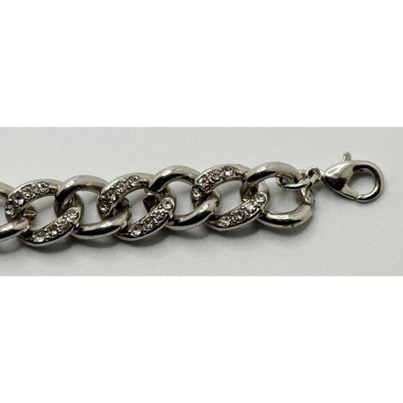 Silver Tone Women's Linked Bracelet 8" - Picture 3 of 9